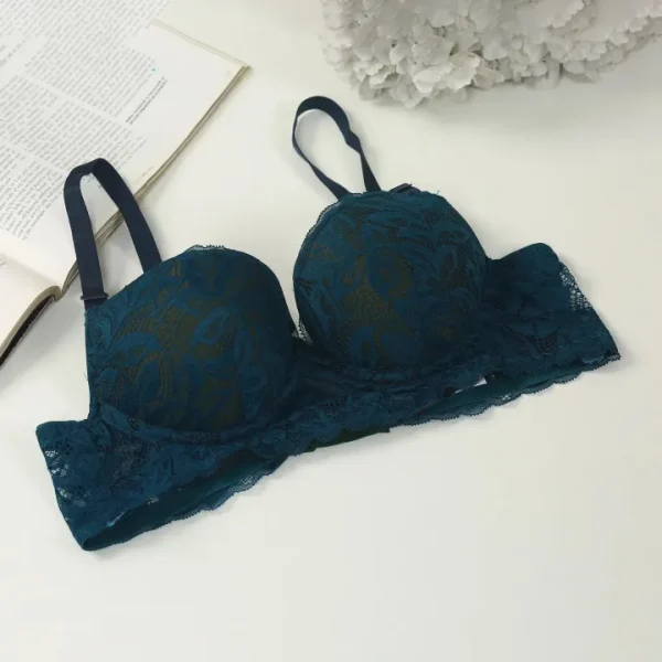 Teal Cotton Lace Foam Wire Bra