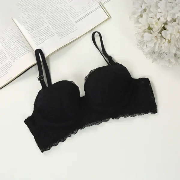 Black Cotton Lace Foam Wire Bra