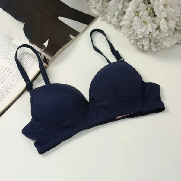 Navy Blue Cotton Foam Wireless Bra