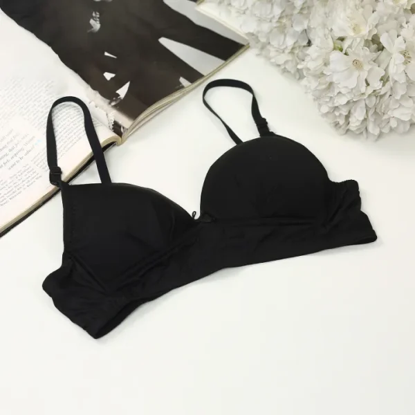 Black Cotton Foam Wireless Bra