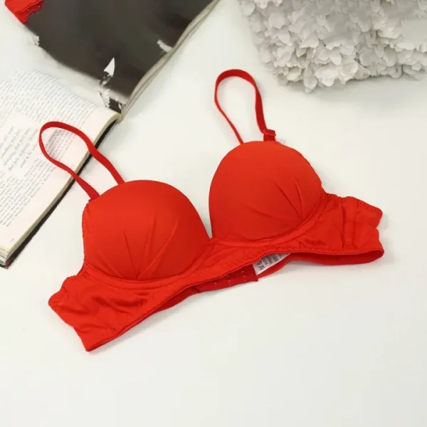 Red Cotton Foam Wire Bra