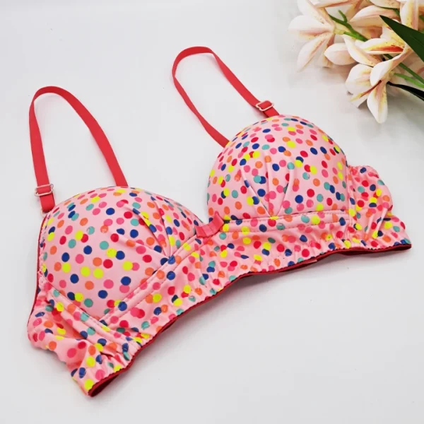 Multicolor Pink Print Bra