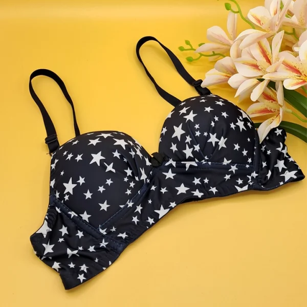 Multicolor Black Print Bra