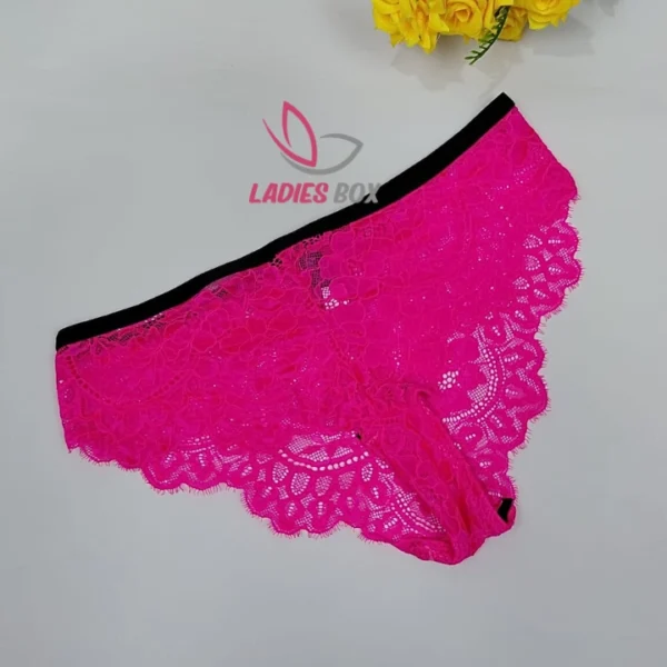 Stylish Bright Pink Color Net Panty