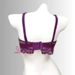 Violet Deep Purple Color Lace Wireless Bra