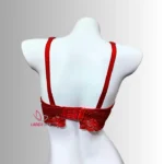 Violet Red Color Lace Wireless Bra