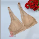 Violet Skin Color Lace Wireless Bra