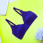 Premium Quality Blu Lace Cotton Foam Wireless Bra
