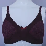Premium Quality Dark Maroon Color Lace Cotton Foam Wireless Bra