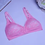 Premium Quality Pink Color Lace Cotton Foam Wireless Bra