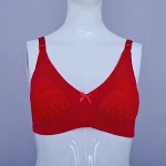 Premium Quality Red Color Lace Cotton Foam Wireless Bra