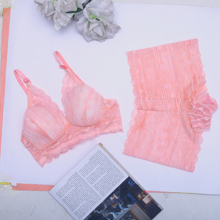 Pink Color Bra Panty Set