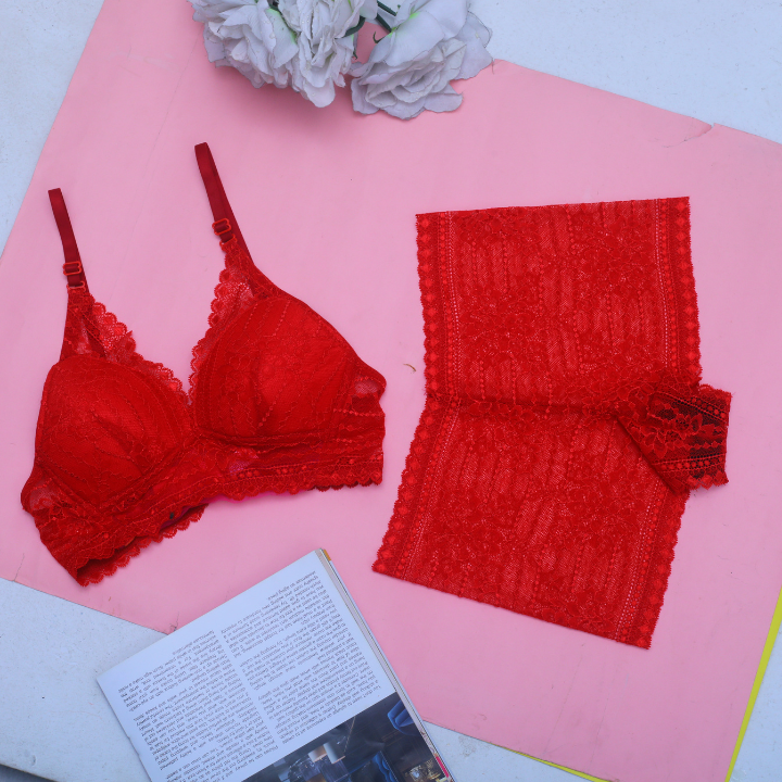 Red Color Bra Panty Set