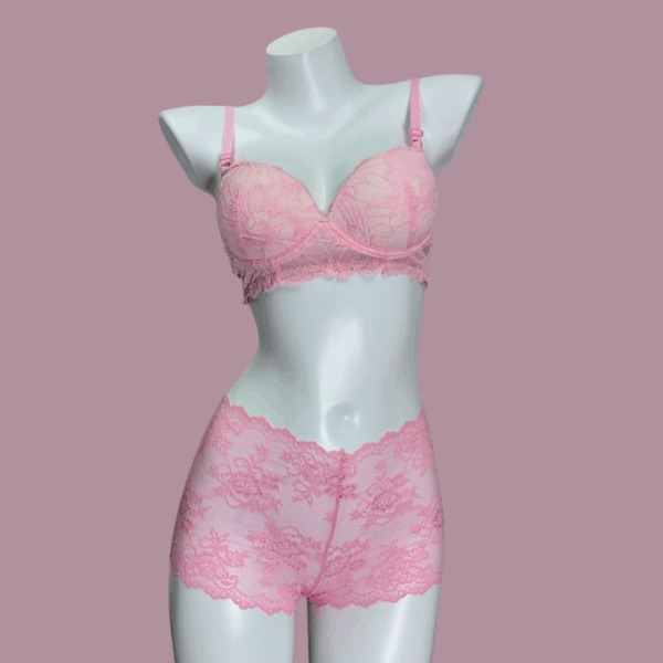 Pink Color Bra Panty Set