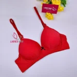 Elegant Red Color Step Cotton Foam Wireless Bra
