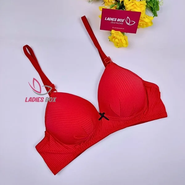 Elegant Red Color Step Cotton Foam Wireless Bra