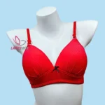 Elegant Red Color Step Cotton Foam Wireless Bra