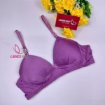 Elegant Purple Color Step Cotton Foam Wireless Bra