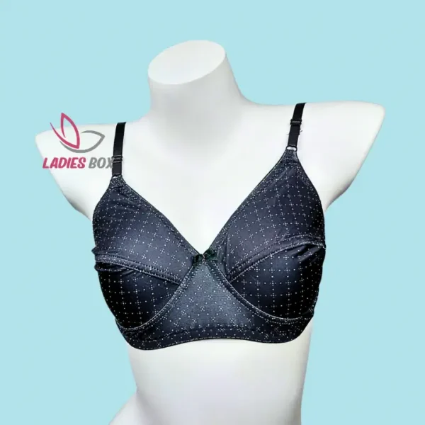 Multi Print Black Color Cotton Bra