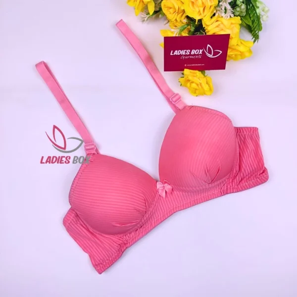 Elegant Pink Color Step Cotton Foam Wireless Bra