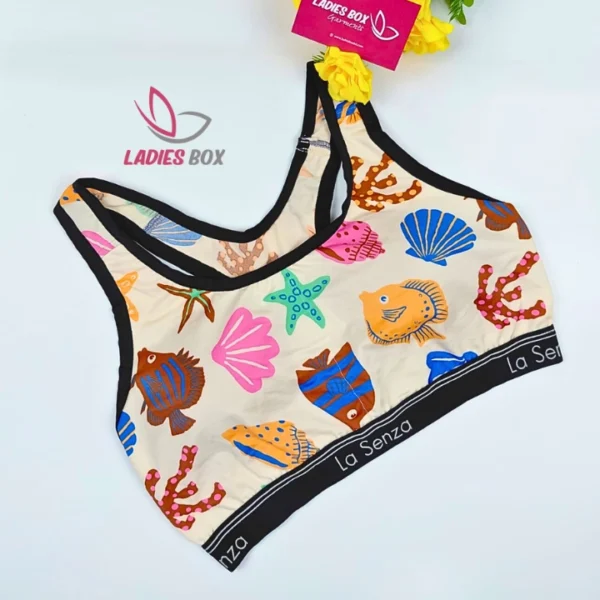 Sports Print Multi Skin Color Step Bra