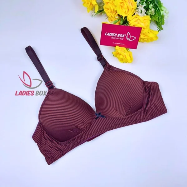 Elegant Coffee Color Step Cotton Foam Wireless Bra