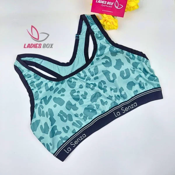 Sports Print Multi Teal Color Bra