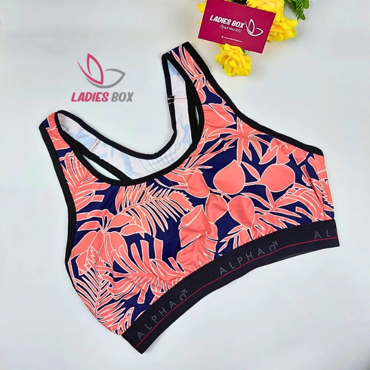 Sports Print Multi Pink Color Bra