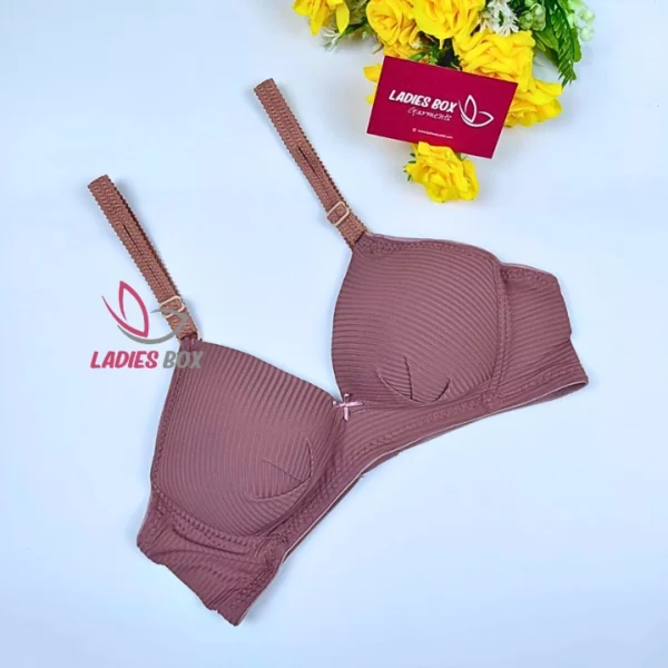 Elegant Biscuit Color Step Cotton Foam Wireless Bra