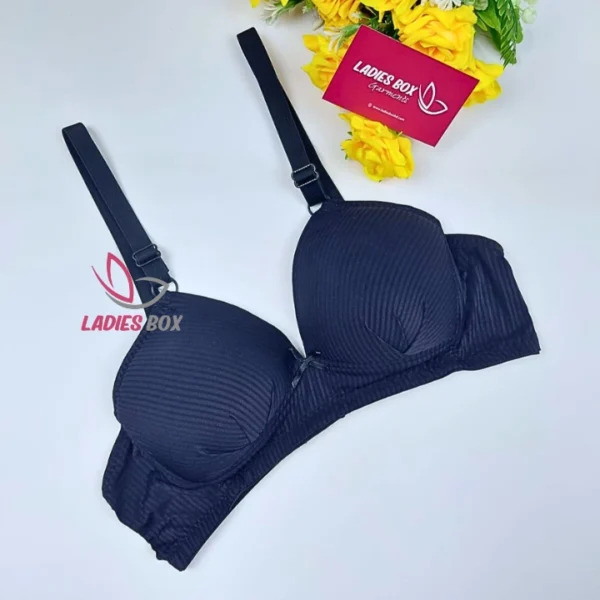 Elegant Black Color Step Cotton Foam Wireless Bra
