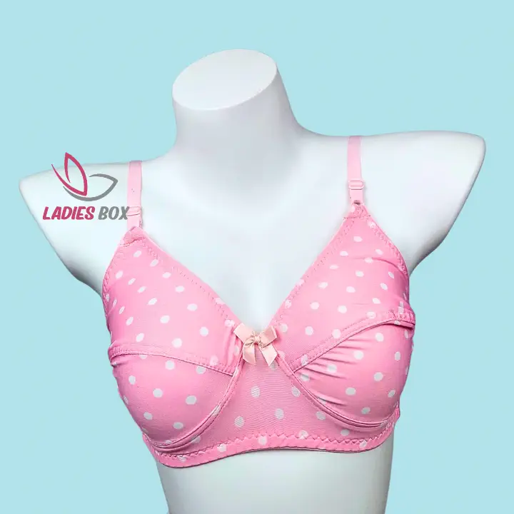 Multi Print Pink Color Cotton Bra