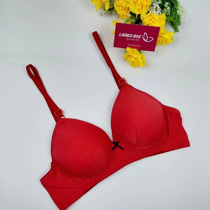 Red 100-EGT-CTFWL Elegant Cotton Foam Wireless Bra