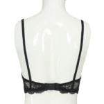 Cotton Lace Foam Wireless Bra Black
