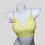 Cotton Lace Foam Wireless Bra Lemon