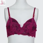 Cotton Lace Foam Wireless Bra Magenta