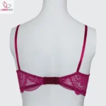 Cotton Lace Foam Wireless Bra Magenta
