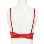 Cotton Lace Foam Wireless Bra Red