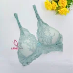 Cotton Lace Foam Wireless Bra Sky Blue