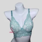 Cotton Lace Foam Wireless Bra Sky Blue