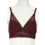 Cotton Lace Foam Wireless Bra Coffee