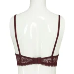 Cotton Lace Foam Wireless Bra Coffee