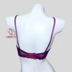 Cotton Lace Foam Wireless Bra Dark Purple
