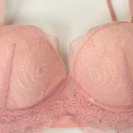 Cotton Lace Foam Wire Bra Baby Pink