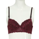 Cotton Lace Foam Wire Bra Coffee