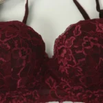 Cotton Lace Foam Wire Bra Coffee