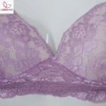 Cotton Lace Foam Wire Bra Lavender