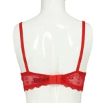 Cotton Lace Foam Wire Bra Red