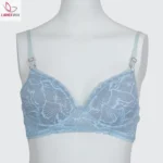 Cotton Lace Foam Wire Bra Sky Blue
