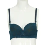Cotton Lace Foam Wire Bra Teal
