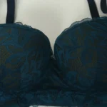 Cotton Lace Foam Wire Bra Teal